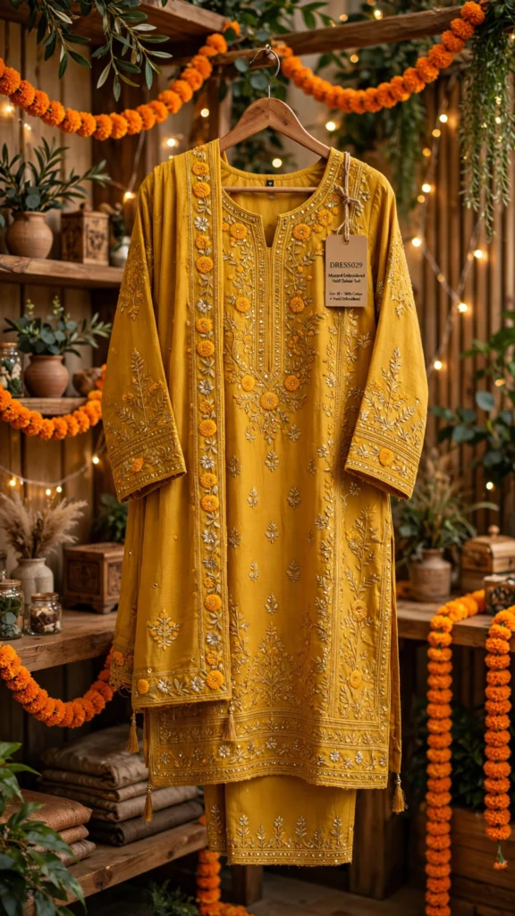 Sun-Kissed Mustard Floral Embroidered Haldi Sharara Set - Photo 3