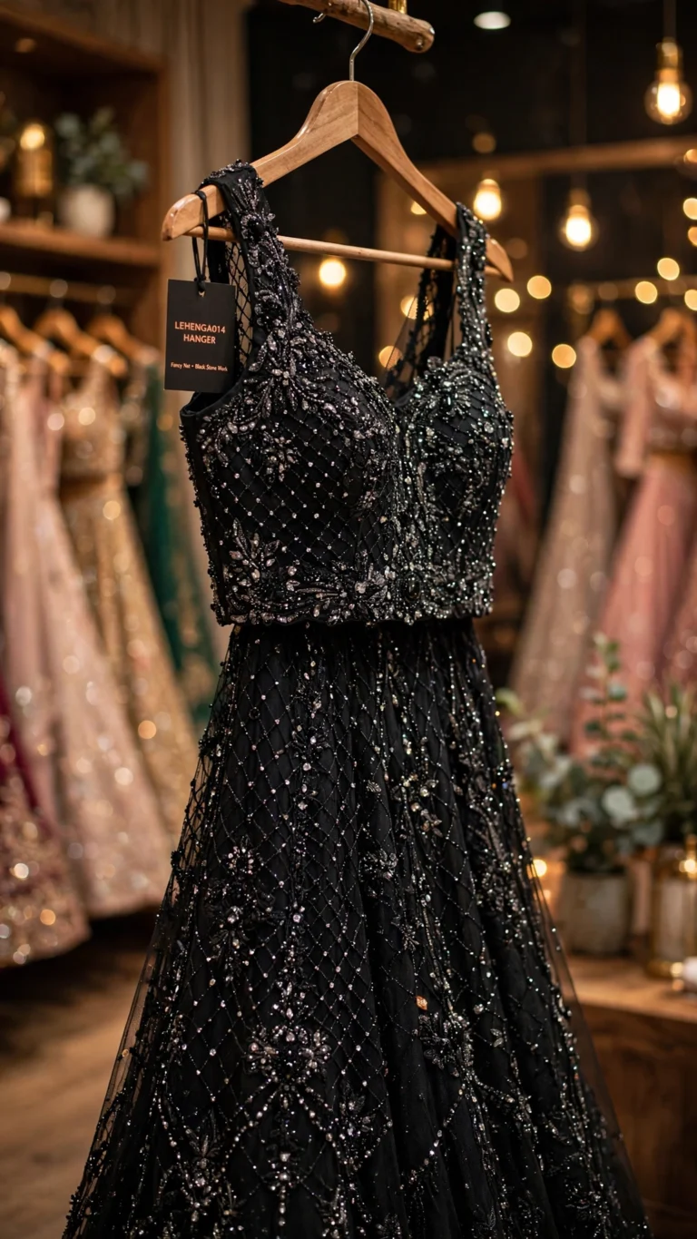 Midnight Radiance Embellished Lehenga Set – The Ultimate Festive Ensemble