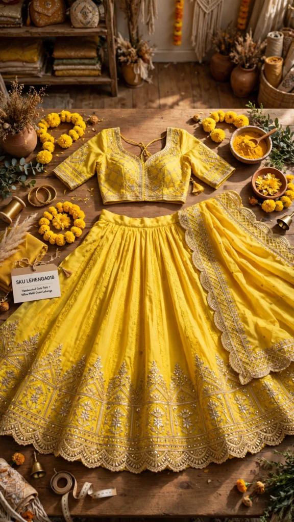 Sun-Kissed Floral & Gota Patti Lehenga Set – Available in Vibrant Yellow Floral & Golden Haldi Yellow - Photo 1