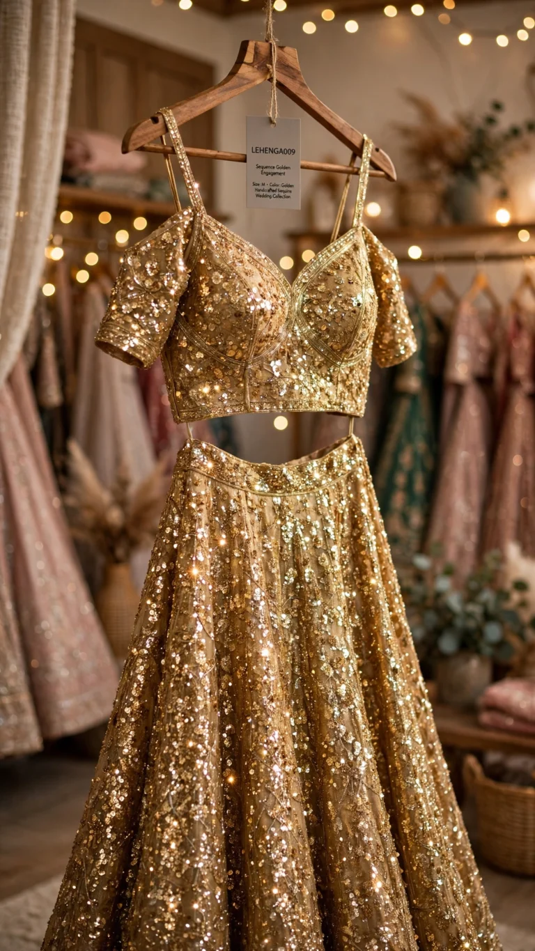 Enchanting Handcrafted Lehenga Sets with Intricate Sequin & Embroidery – Available in Slate Grey & Radiant Gold