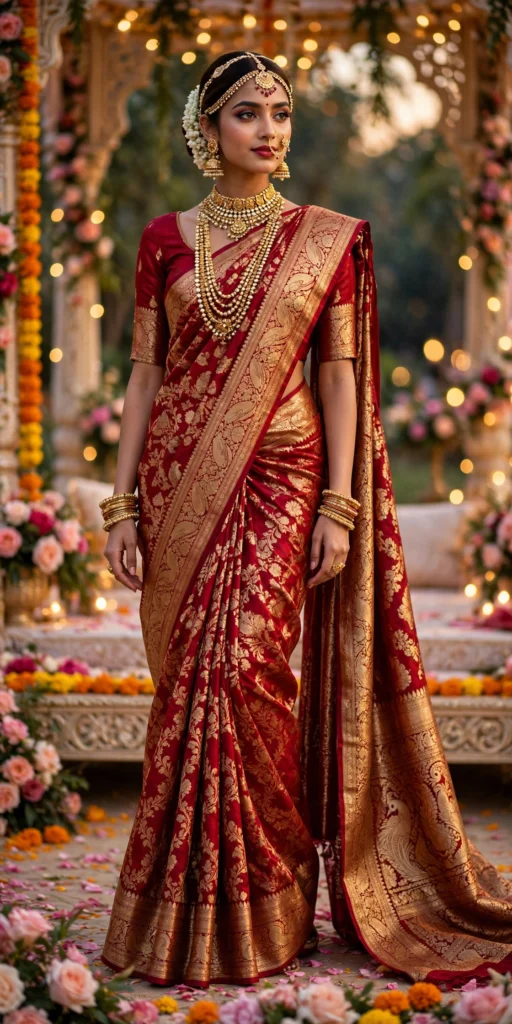 Timeless Elegance Traditional & Fusion Saree Collection – Available in Urban Grey Denim, Regal Velvet Maroon & Banarasi Crimson Silk - Photo 1