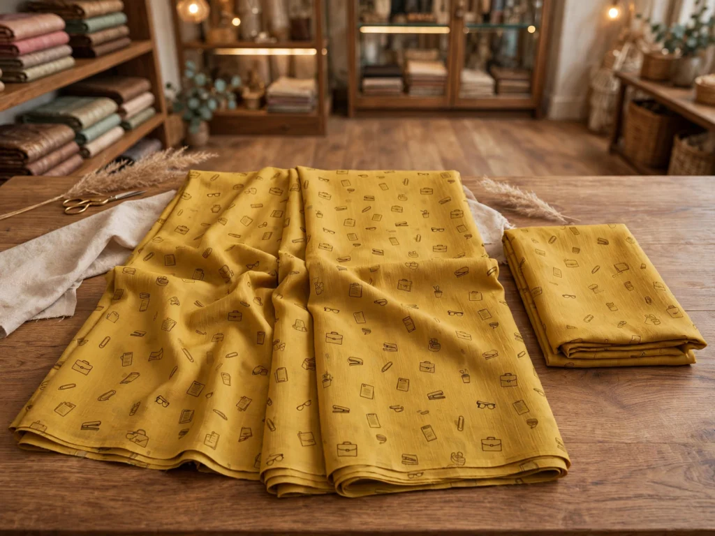 Vibrant Tangerine Ruffle Saree Set with Intricate Embroidery – Available in Tangerine & Mustard Stationery Print - Photo 1