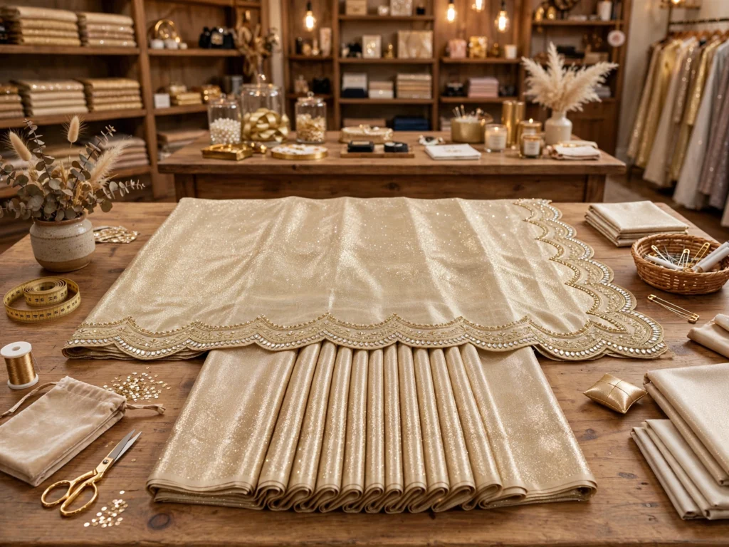 Opulent Gilded Embellished Chiffon Saree – Available in Champagne Gold & Pristine Ivory - Photo 2