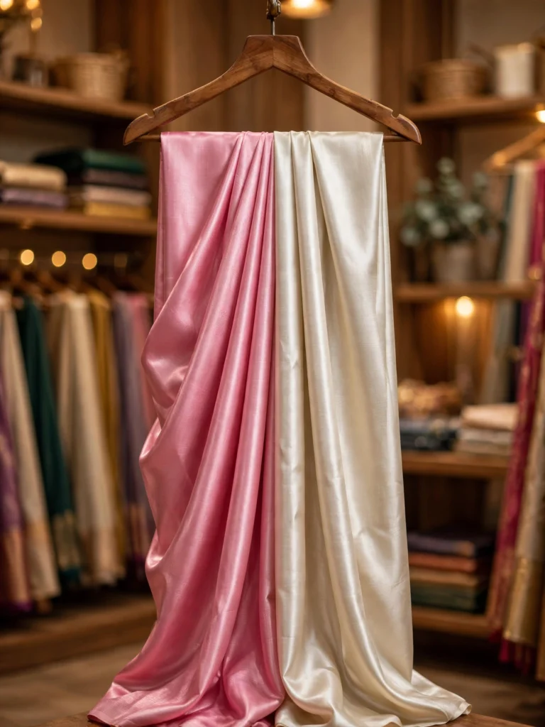 Opulent Traditional Heirloom Saree Collection – Available in Peach, Rose Pink & Cream, and Crimson Red - Photo 2