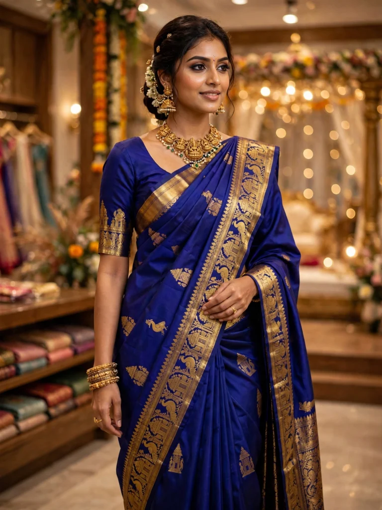 Opulent Sequin & Traditional Silk Saree Collection – Available in Radiant Silver & Regal Royal Blue - Photo 3