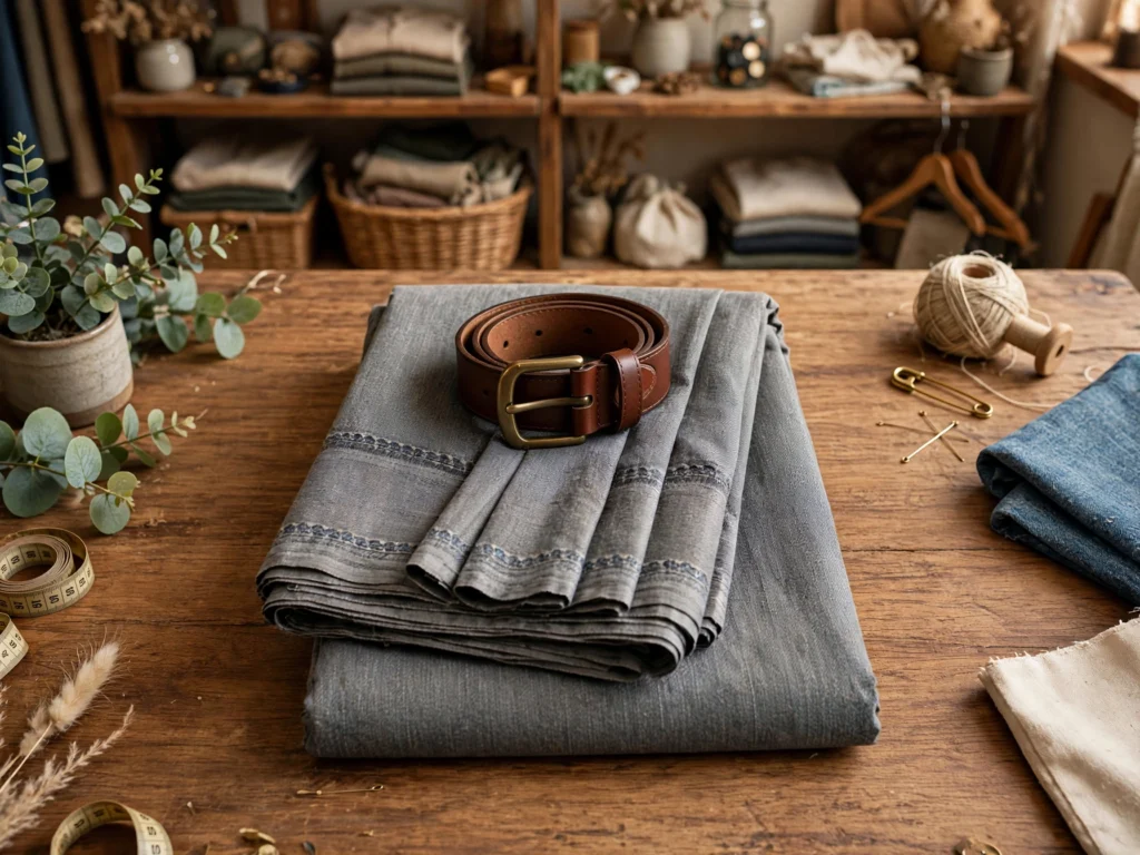 Contemporary Denim Drape & Classic Gold Silk Saree – Available in Urban Denim & Traditional Gold - Photo 3