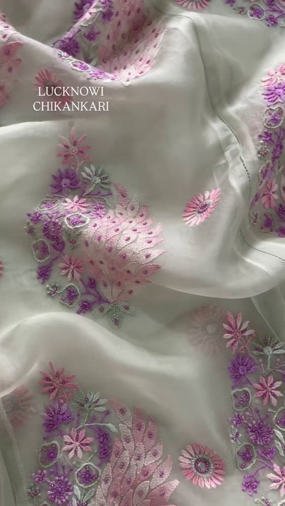 Elegant Chikankari Kurta with Mirror Work - Photo 6