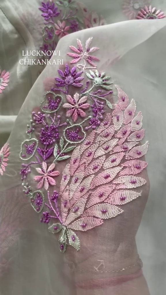 Elegant Chikankari Kurta with Mirror Work - Photo 5
