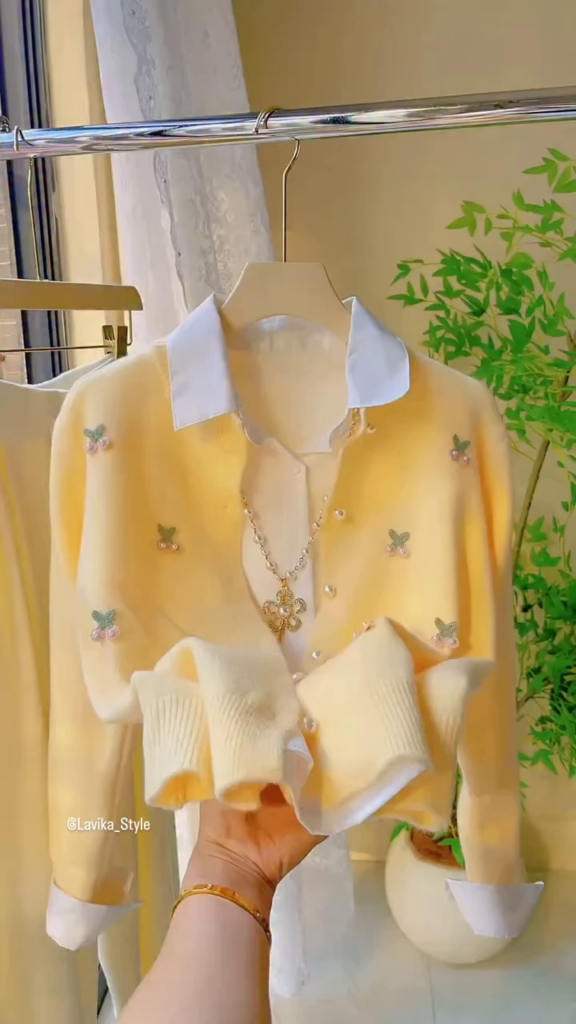 Charming and Elegant Embroidered Cardigan Set - Photo 5