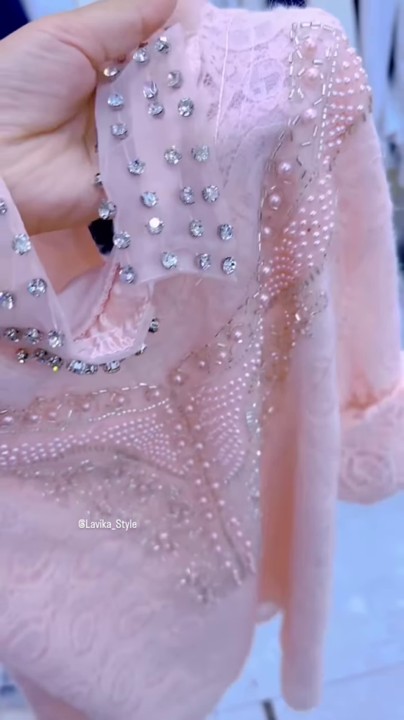 Exquisite Embellished Blouse with Lace and Pearl Detailing - Photo 3