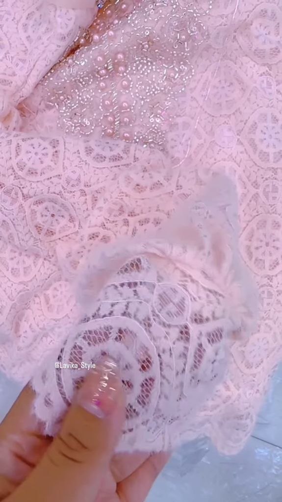 Exquisite Embellished Blouse with Lace and Pearl Detailing - Photo 2