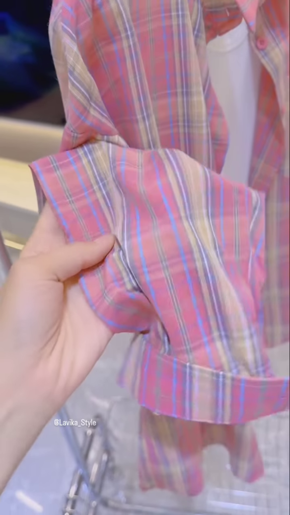 Casual Plaid Oversized Shirt and Top Set - Photo 2