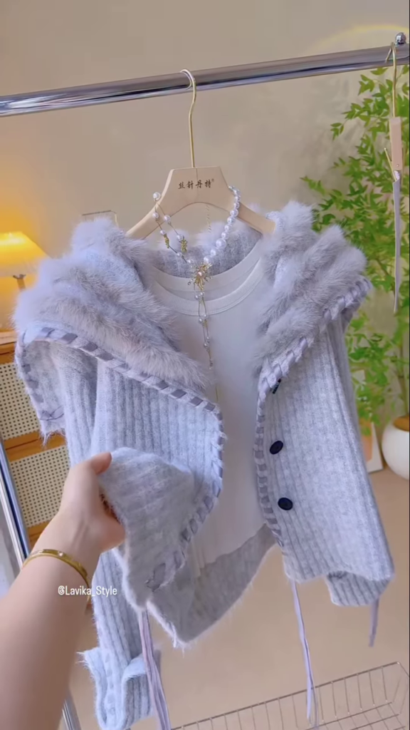 Cozy and Chic Hooded Knit Set - Photo 3
