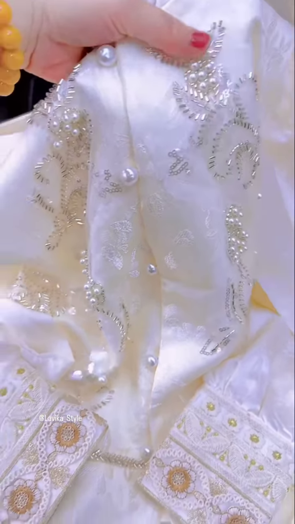 Exquisite Silk and Brocade Top with Pearl and Sequin Embellishments - Photo 3