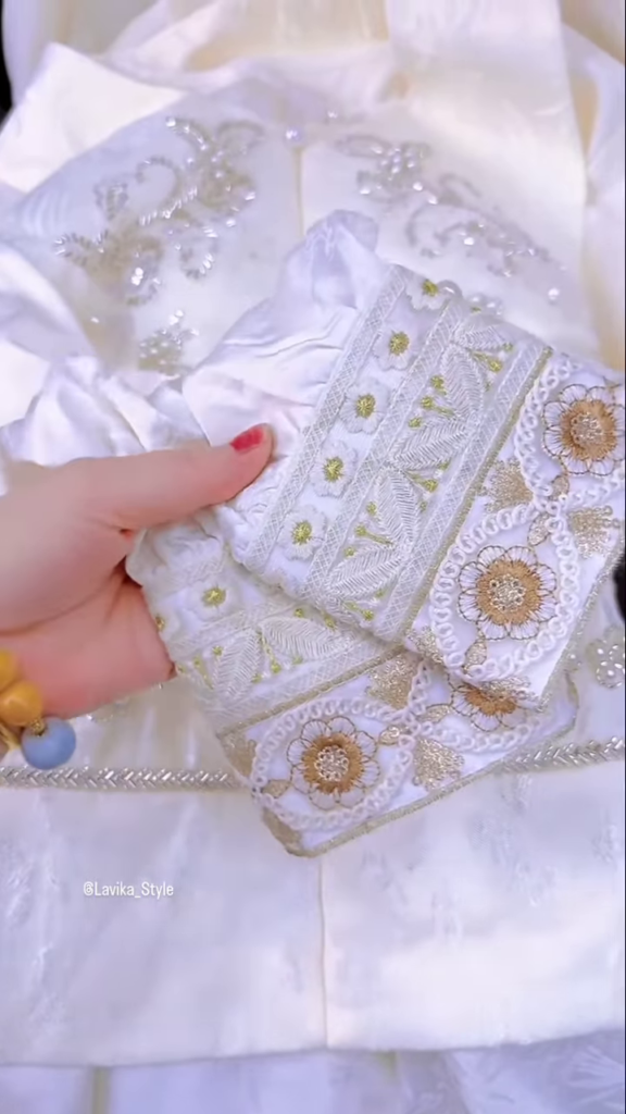 Exquisite Silk and Brocade Top with Pearl and Sequin Embellishments - Photo 2