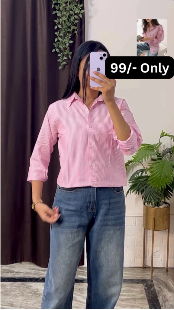 Stylish Brown Overshirt with Black Crop Top and Jeans - Photo 9